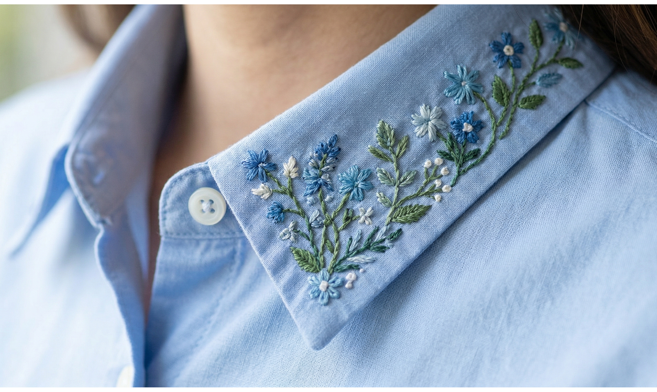Bestickte OLYMP Bluse mit Logo auf dem Kragen – Vereinsbekleidung und Firmenbekleidung bei Printerado Fürth